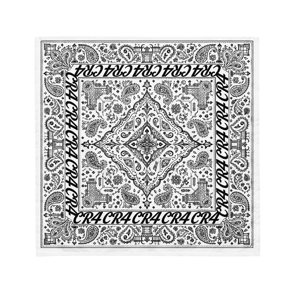 CR4 Paisley Bandana (White)