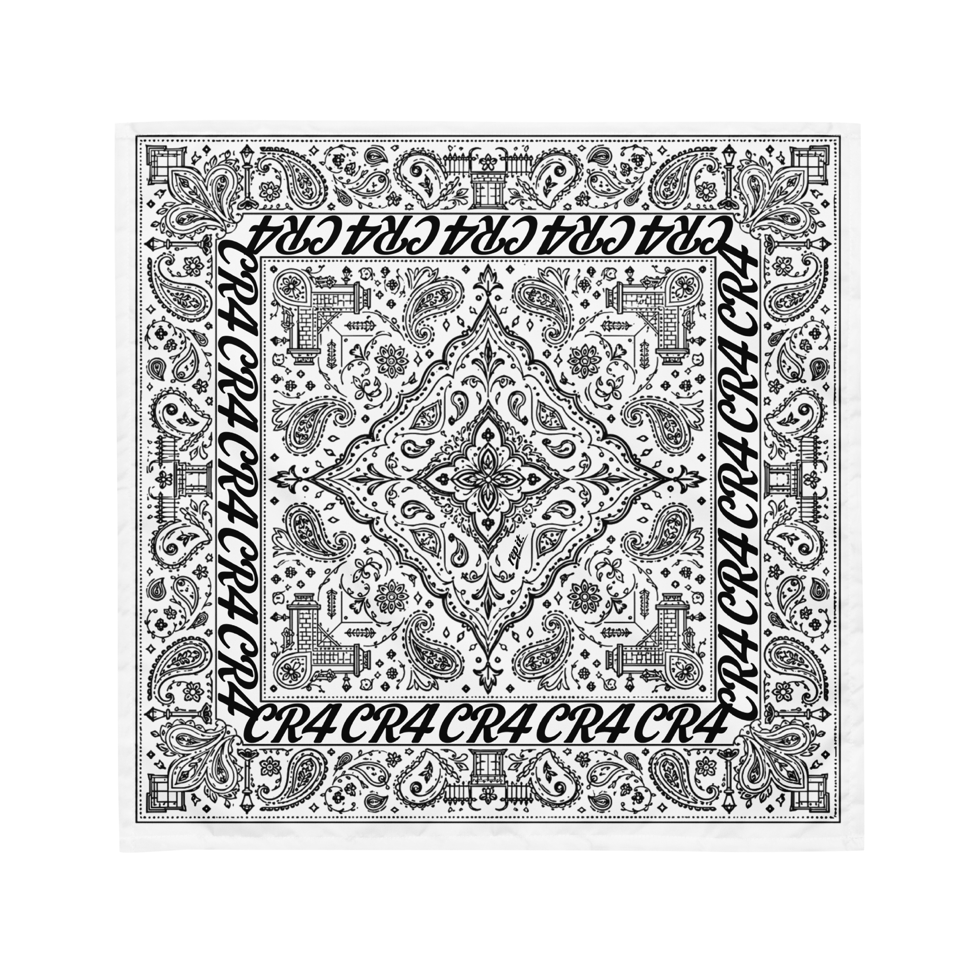 CR4 Paisley Bandana (White)